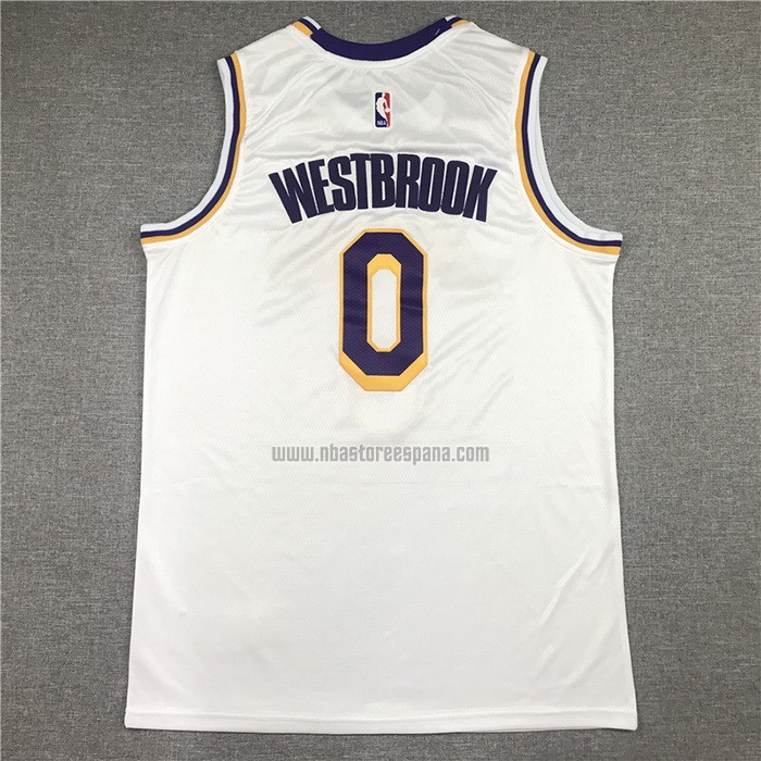 Camiseta Los Angeles Lakers Russell Westbrook NO 0 Association 2021 Blanco